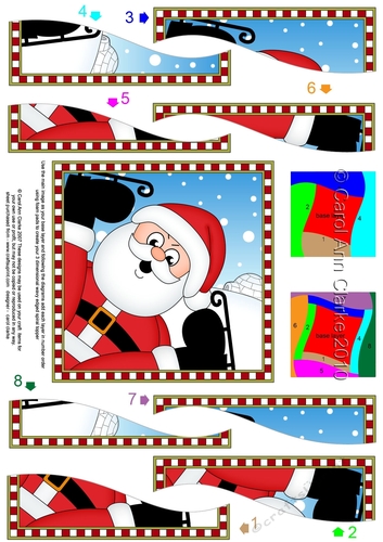 Christmas Wavy Spiral Side Stacker - Cute Fun Santa