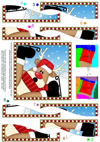 Christmas Wavy Spiral Side Stacker - Cute Fun Rudolph