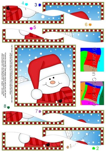 Christmas Wavy Spiral Side Stacker - Cute Fun Snowman Oli