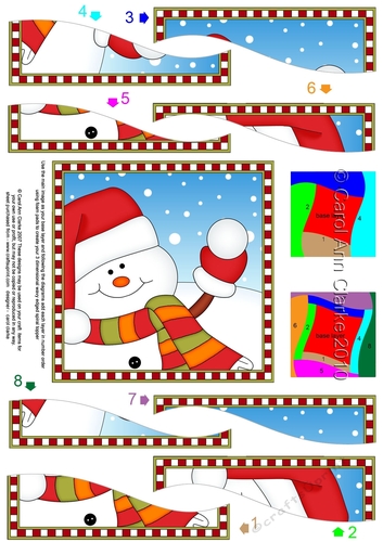 Christmas Wavy Spiral Side Stacker - Cute Fun Snowman Oli