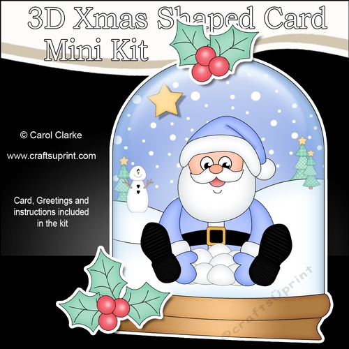 3D Shaped Christmas Snow Globe Card Kit - Santa is Snowballing!