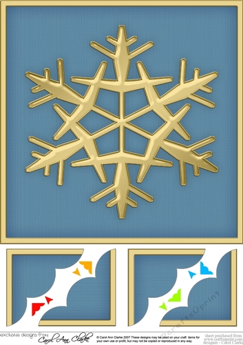 8 x 8 Christmas Snowflake -  Scalloped Corner Topper