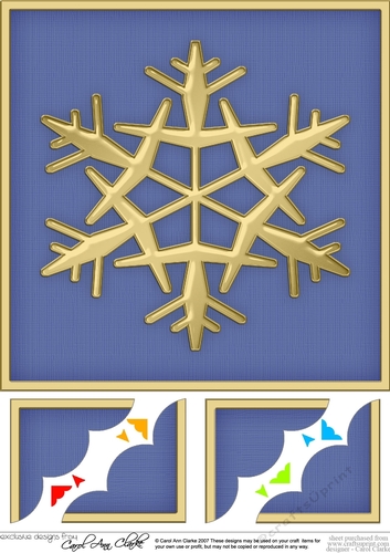 8 x 8 Christmas Snowflake -  Scalloped Corner Topper