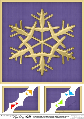 8 x 8 Christmas Snowflake -  Scalloped Corner Topper