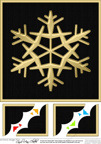 8 x 8 Christmas Snowflake -  Scalloped Corner Topper