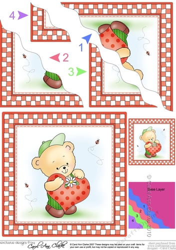 Hunney Bear Robert has a Heart - Wavey Corner Stacker