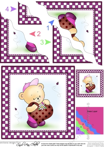Hunney Bear Robert has a Heart - Wavey Corner Stacker