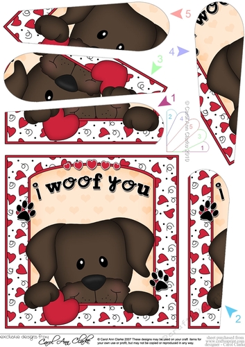 Fan Pyramage Topper - Love, Romance, Valentine- Little Chocolate Labrador Dog