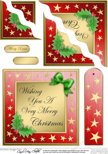 Elegant Christmas Greeting - Wavey Corner Stacker