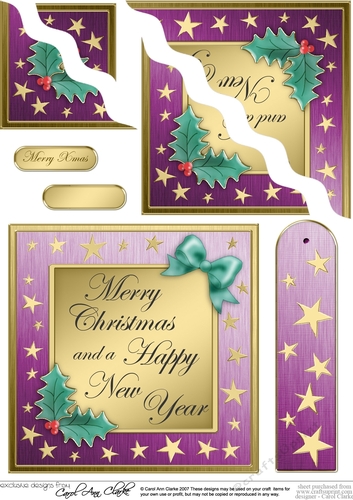 Elegant Christmas Greeting - Wavey Corner Stacker