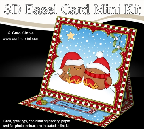 3D Easel Card Mini Kit - Christmas Bobbin Robin