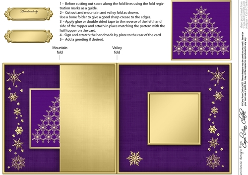 Christmas Snowflake Tree - No-Hole Fold Back Card