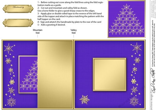 Christmas Snowflake Tree - No-Hole Fold Back Card