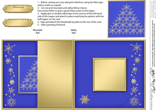 Christmas Snowflake Tree - No-Hole Fold Back Card