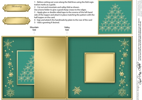 Christmas Snowflake Tree - No-Hole Fold Back Card