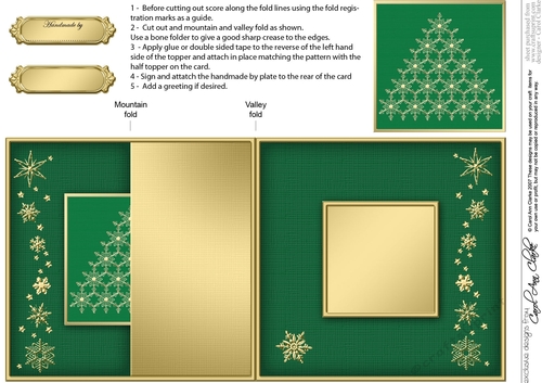 Christmas Snowflake Tree - No-Hole Fold Back Card