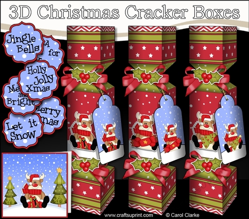 Rudolph - 3D Christmas Cracker Boxes 
