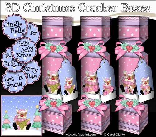 Rudolph - 3D Christmas Cracker Boxes 