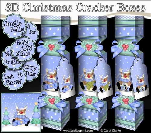 Rudolph - 3D Christmas Cracker Boxes 