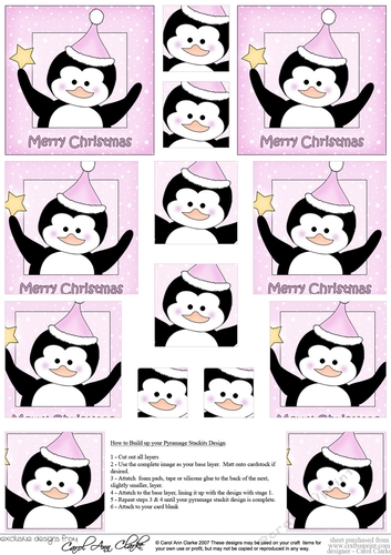 Cute Christmas Penguin - Pyramage sheet
