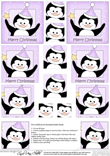 Cute Christmas Penguin - Pyramage sheet