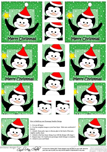Cute Christmas Penguin - Pyramage sheet