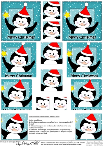 Cute Christmas Penguin - Pyramage sheet