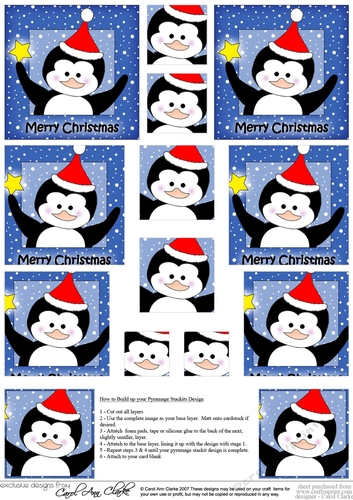 Cute Christmas Penguin - Pyramage sheet