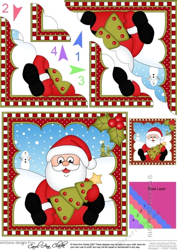 Christmas Santa Scalloped Corner Stacker
