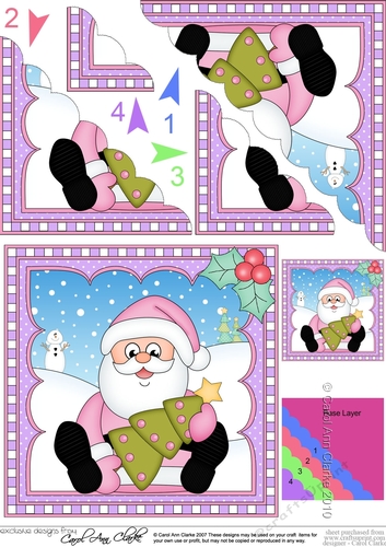 Christmas Santa Scalloped Corner Stacker