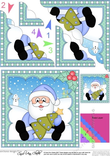 Christmas Santa Scalloped Corner Stacker