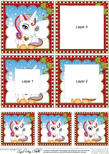 Cute Christmas Unicorn - Tunnel Topper