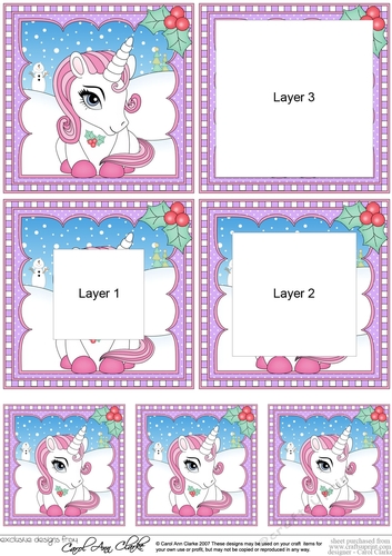 Cute Christmas Unicorn - Tunnel Topper