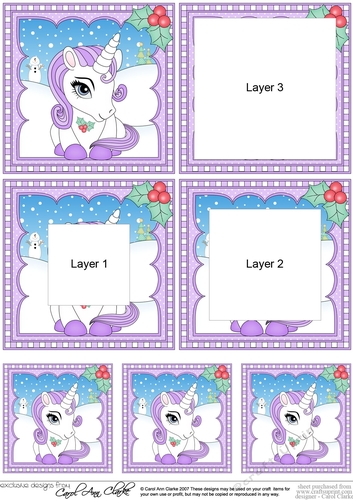 Cute Christmas Unicorn - Tunnel Topper