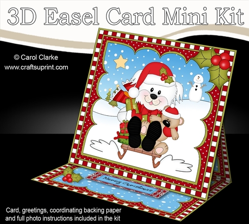 3D Christmas Easel Card Mini Kit - Little Bichon Frise Dog