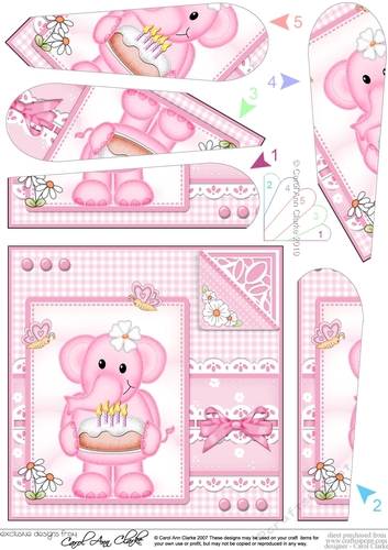 Lola Elephant & Lace - Fan Pyramage Topper