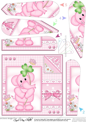 Lola Elephant & Lace - Fan Pyramage Topper