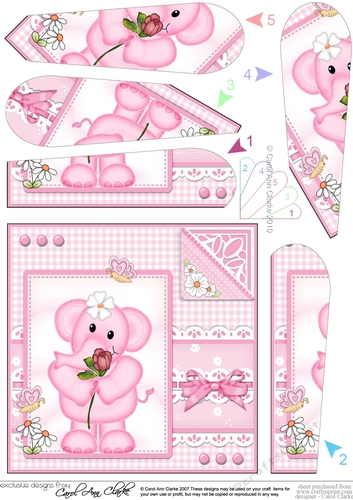 Lola Elephant & Lace - Fan Pyramage Topper