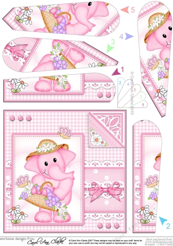 Lola Elephant & Lace - Fan Pyramage Topper