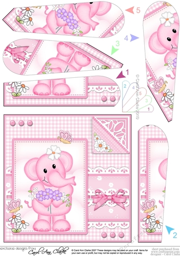 Lola Elephant & Lace - Fan Pyramage Topper
