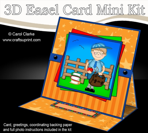 3D Easel Card Mini Kit - Cute Boyz - Schoolboy Zeke