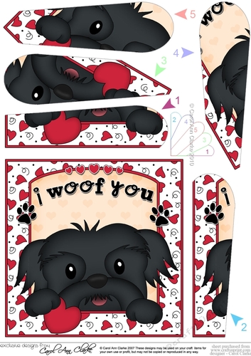 Fan Pyramage Topper - Love, Romance, Valentine- Little Shih Tzu Dog