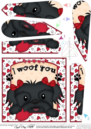 Fan Pyramage Topper - Love, Romance, Valentine- Little Shih Tzu Dog