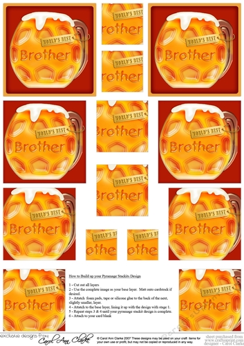 Mine is a Pint - Worlds Best Brother - Pyramage sheet