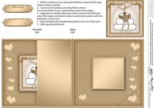 Wedding Cake - No-Hole Fold Back Card
