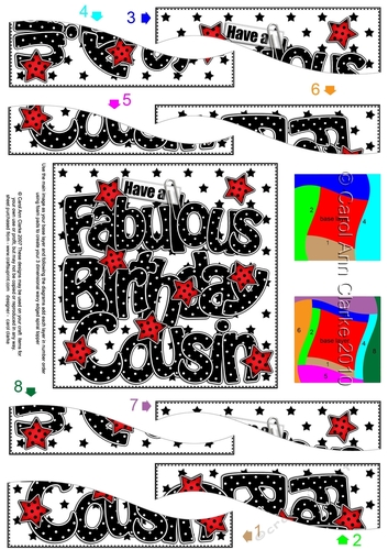 Have a Fabulous Birthday Cousin - Wavy Spiral Side Stacker