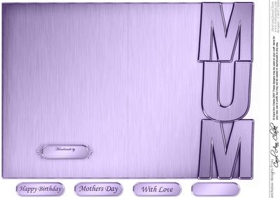 5 x 7 Elegant Metallic Mum Shaped Card