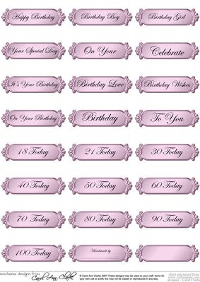 Metallic Birthday Greetings Text Plates