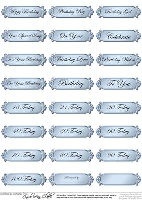 Metallic Birthday Greetings Text Plates
