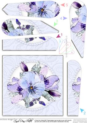 Posy and Pearls Quick Card with Fan Pyramage Topper